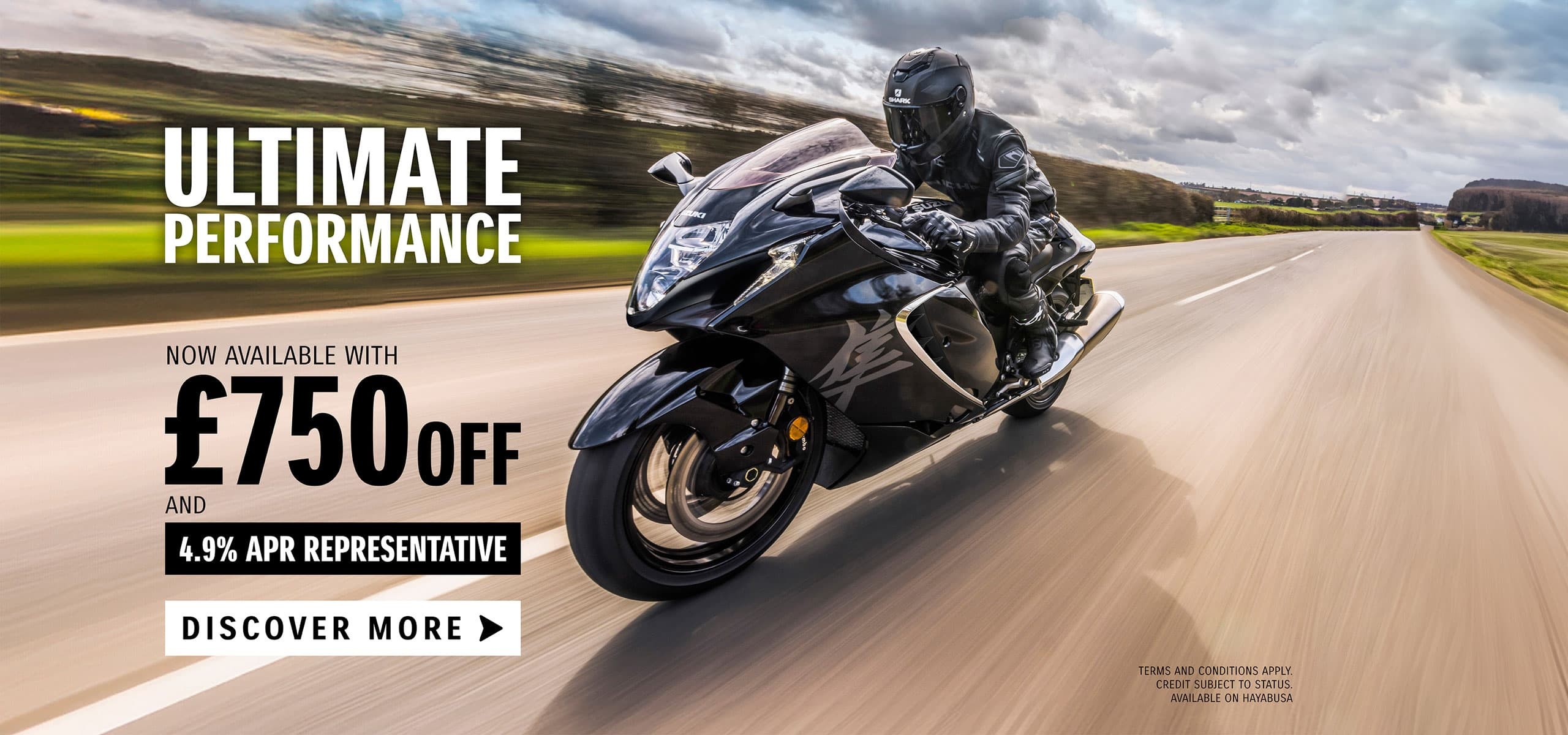 HAYABUSA £750 off and 4.9% APR representative PCP or HP finance available